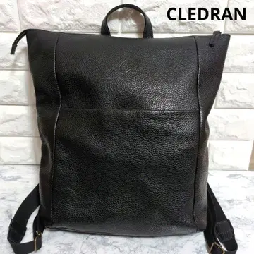 새상품급 CLEDRAN 천연 가죽 백팩 백 주름 가죽 블랙