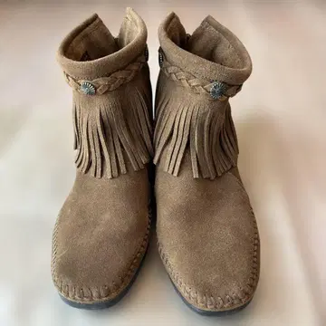 새상품 MINNETONKA 브라운 프린지 웨스턴 부츠