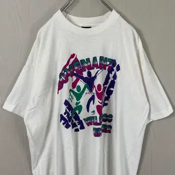 USA 90년대 기업 싱글 스티치 프린트 티셔츠 반팔 XL