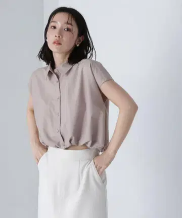 크롭 돌먼 셔츠 내추럴 뷰티 베이직