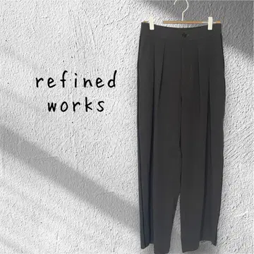 refined works 사이드 라인 슬랙스 다크 그레이 네이비