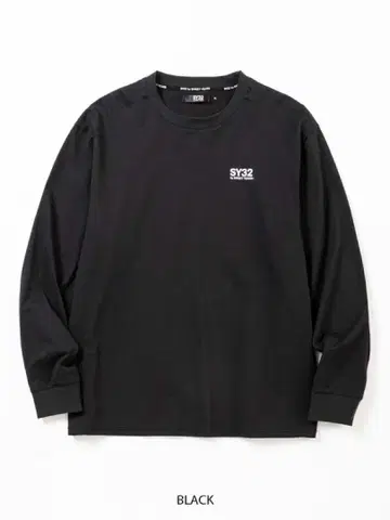 (미사용) SY32 블랙 BASIC LOGO TAPE L/S TEE