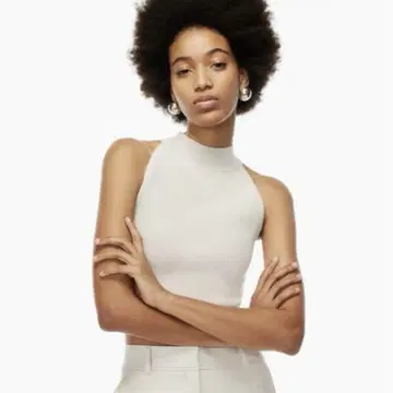 Aritzia Sculpt Knit Mockneck Halter Top