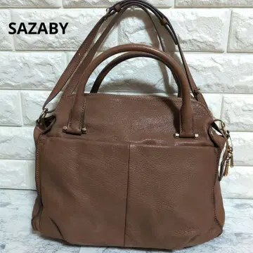 새상품급 SAZABY 사자비 가죽 핸드백 숄더 스트랩 포함
