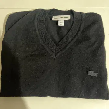 LACOSTE 다크 그레이 V넥 베스트 US M