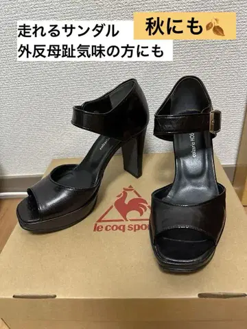 가을 블랙 샌들 플랫폼 와이드 힐 청키 통굽 23.5 외반모지