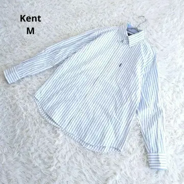 Kent 스트라이프 셔츠 비즈니스 캐주얼 면 100% 청백 M