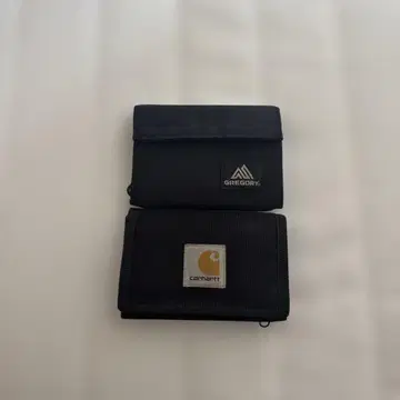 GREGORY & Carhartt 블랙 3단 폴더형 지갑