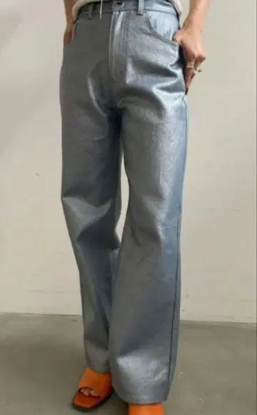 새상품급 LONG STRAIGHT FOIL DENIM