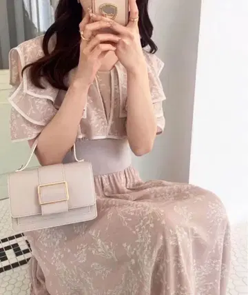 MAJESTIC LEGON 더블 카라 코르셋 원피스 반팔 핑크