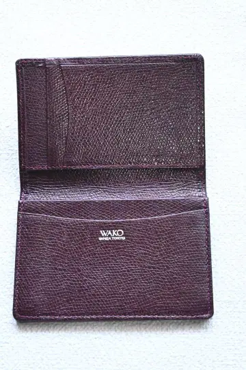 긴자 WAKO 해로차색 가죽 명함지갑 카드 케이스