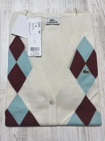 LACOSTE 다이아몬드 패턴 가디건 42