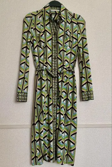 미품 Diane von Furstenberg 기하학 무늬 원피스