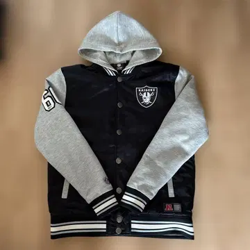 RAIDERS 바시티 자켓 블랙/그레이