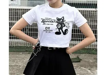 OY 숏 기장 상의 화이트