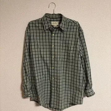Eddie Bauer 긴팔 플란넬 셔츠 M 그린 계열 체크