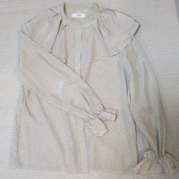 SLOBE IENA 도트 무늬 프릴 블라우스 긴팔