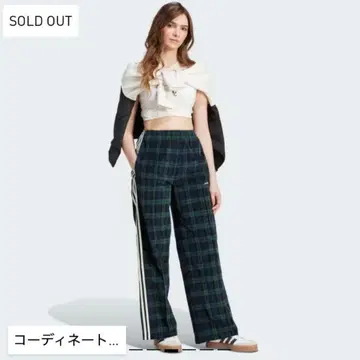 완판 컬러 아디다스 타탄 체크 코듀로이 팬츠