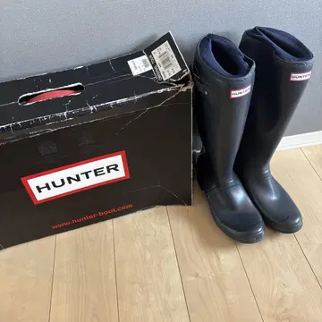 HUNTER 레인부츠 블랙 UK10 박스 포함