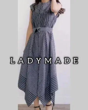 미사용 LADYMADE 크로스 프론트 스트라이프 원피스