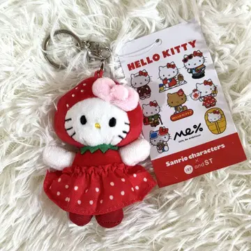 새상품 헬로키티 로리즈팜 Me% 키링 마스코트 딸기