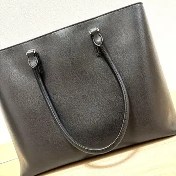 aucentic 이탈리아 사피아노 가죽 토트 블랙