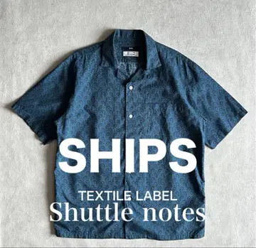 SHIPS Shuttle notes 페이즐리 무늬 오픈 칼라 셔츠
