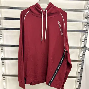 HUGO BOSS 버건디 후드 부착 후드티