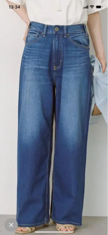 아메리칸 홀릭 접촉 냉감 와이드 데님