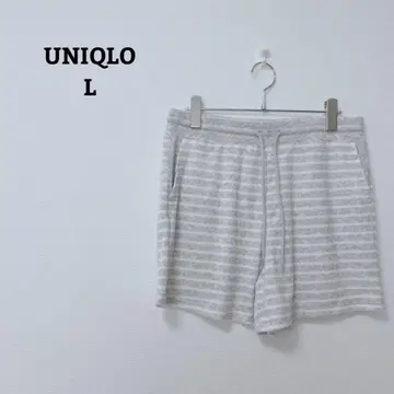 유니클로 숏팬츠 에어리즘 보더 룸웨어 얇은 소재 L