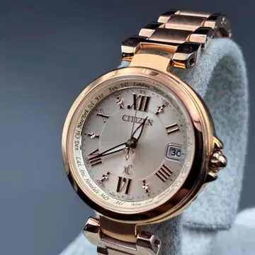 CITIZEN 시티즌 크로스씨 데이트 골드 라운드 H246
