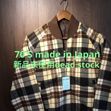미사용 새상품 70년대 일본제 체크 무늬 MEN'S JUNPER L