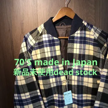 미사용 새상품 70'S 일본제 체크 무늬 MEN'S JUNPER L