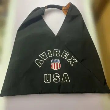 AVIREX 블랙 나일론 토트백