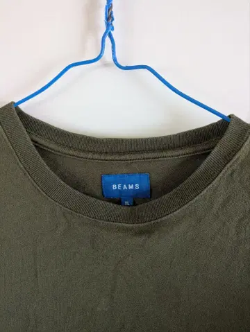 BEAMS 올리브 XL 티셔츠 포켓 부착