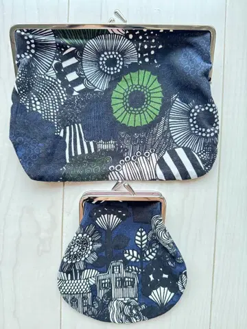 marimekko 꽃무늬 파우치 세트 대소 마리메꼬