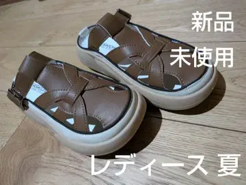 [미사용 새상품] FASHION 브라운 샌들 합성 피혁 여름 여성용