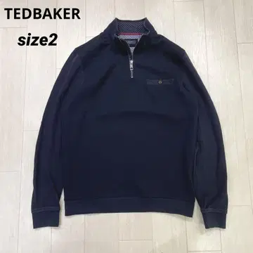 TEDBAKER 남성용 하프 지퍼 긴팔 티셔츠 풀오버