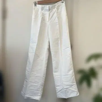 H&M 린넨 블렌드 화이트 팬츠