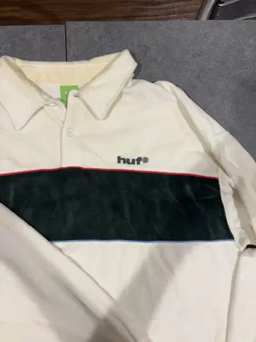 huf 긴팔 피케 셔츠 아이보리