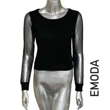 택 포함 새상품 EMODA 시스루 슬리브 상의