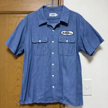 XLARGE 반팔 데님 셔츠 L 사이즈