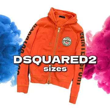 Dsquared2 지퍼 후드티 오렌지 와펜 이탈리아제 S