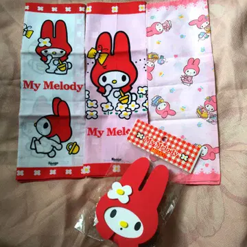 미사용 레어 구 SANRIO 레트로 마이멜로디 손수건 & 메모장