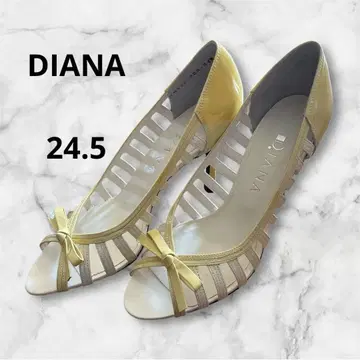 [ DIANA ] 24.5 오픈토 일본제 리본 펌프스