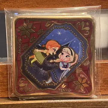 [새상품] FROZEN 프리미엄 스퀘어 금 배지 안나 엘사 어린 시절