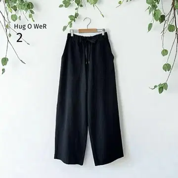 택 포함 허그아워 와이드 팬츠 (2) 린넨 혼방 Hug O WeR 블랙