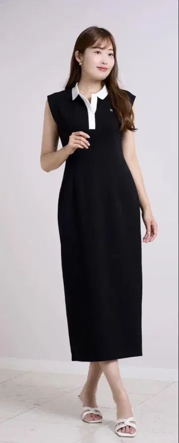 herlipto French Sleeve Polo Long Dress