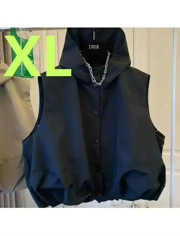 세련된 x 후드 부착 베스트 블랙 XL 멋짐 가을 경량 라스트 1점