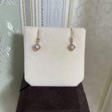 골드 오팔 다이아몬드 귀걸이 k10 jouete 마름모꼴 금 보석